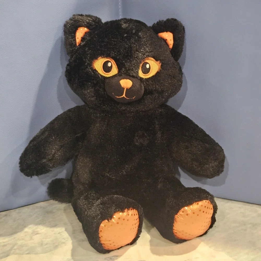 Build A Bear Halloween‎ Black Cat & Hello Pumpkin Teddy Bear Plush Bundle Fall